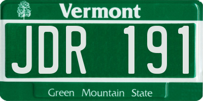 VT license plate JDR191