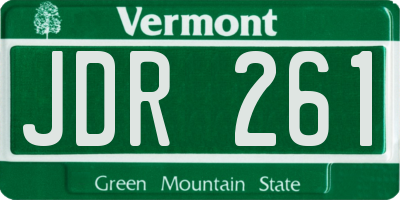 VT license plate JDR261