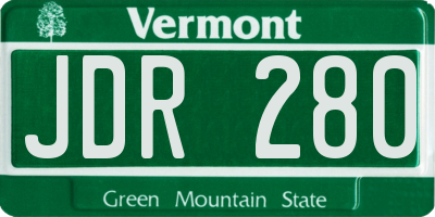 VT license plate JDR280