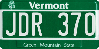 VT license plate JDR370