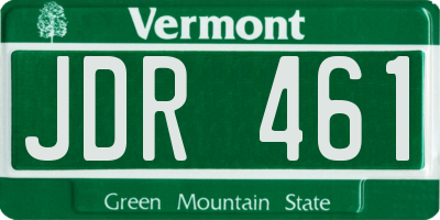 VT license plate JDR461