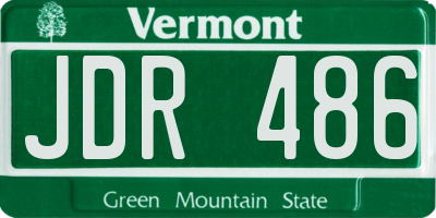 VT license plate JDR486
