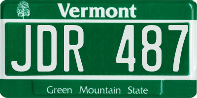 VT license plate JDR487