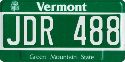 VT license plate JDR488