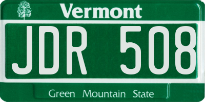 VT license plate JDR508