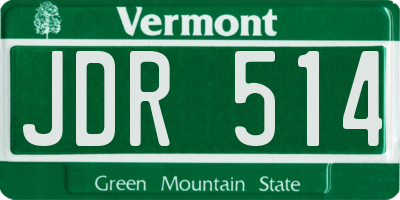 VT license plate JDR514