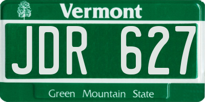 VT license plate JDR627