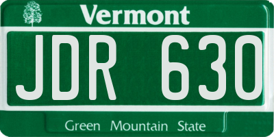 VT license plate JDR630
