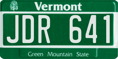 VT license plate JDR641