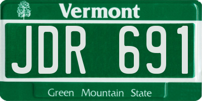 VT license plate JDR691