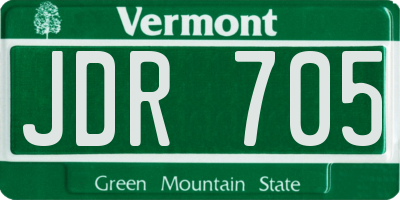 VT license plate JDR705