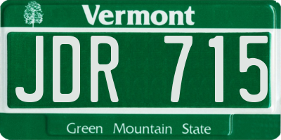VT license plate JDR715