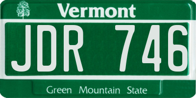 VT license plate JDR746