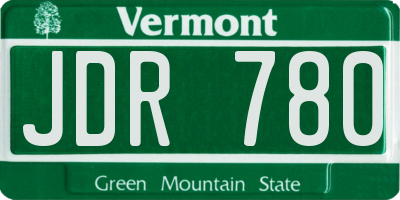 VT license plate JDR780