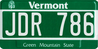 VT license plate JDR786
