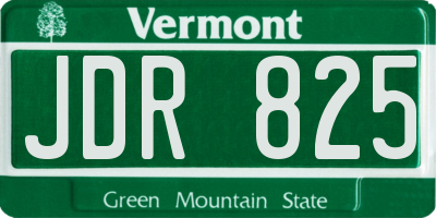VT license plate JDR825