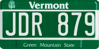 VT license plate JDR879