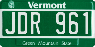 VT license plate JDR961