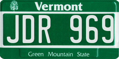 VT license plate JDR969