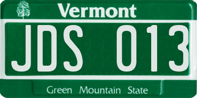 VT license plate JDS013