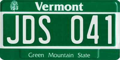 VT license plate JDS041