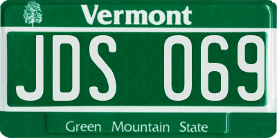 VT license plate JDS069