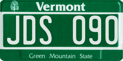 VT license plate JDS090