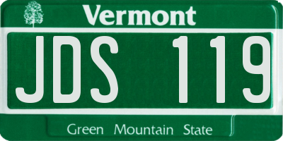 VT license plate JDS119