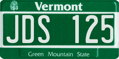 VT license plate JDS125