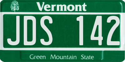VT license plate JDS142