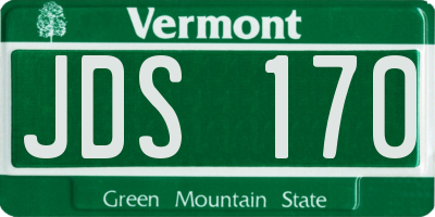 VT license plate JDS170