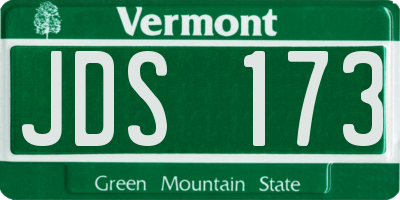 VT license plate JDS173