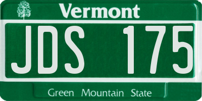 VT license plate JDS175