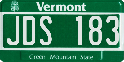 VT license plate JDS183