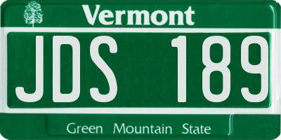 VT license plate JDS189