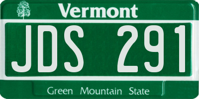 VT license plate JDS291