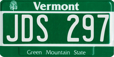 VT license plate JDS297