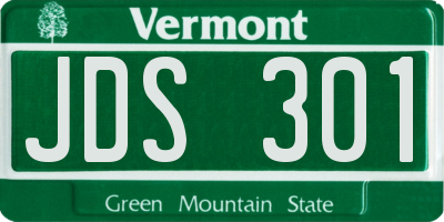 VT license plate JDS301