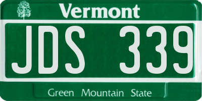 VT license plate JDS339