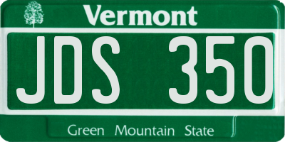 VT license plate JDS350
