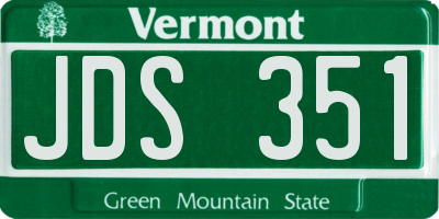 VT license plate JDS351