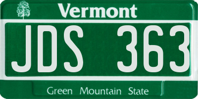 VT license plate JDS363