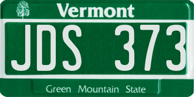 VT license plate JDS373