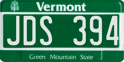 VT license plate JDS394