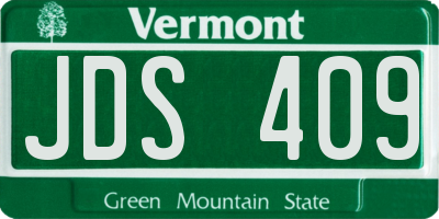 VT license plate JDS409