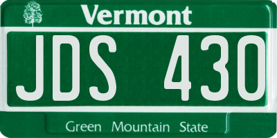 VT license plate JDS430