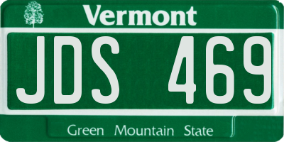 VT license plate JDS469