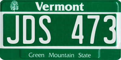 VT license plate JDS473