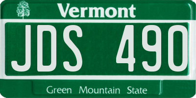 VT license plate JDS490