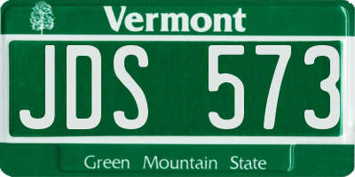 VT license plate JDS573